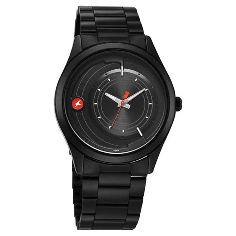 Buy Online Fastrack Groove Quartz Analog Black Dial Black Stainless ...