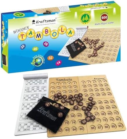 Buy Braintastic Portable Wooden Tambola Board Game with 600 Different ...
