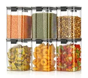 KRESTA Air Tight Lock Container Set For Kitchen, Kitchen Organizer For ...