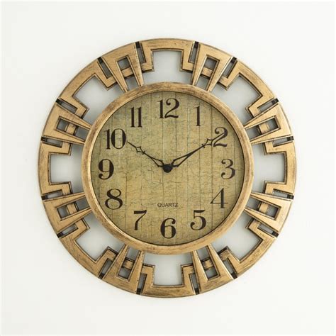 Buy Ebony Round Set Of 2Pcs. Wall Clock, 1 Wall Mirror - Plastic ...