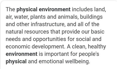 Describe Environment and Physical environment - Brainly.in