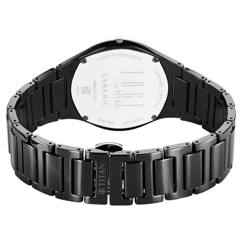 Buy Online Titan Edge Ceramic Quartz in Glossy Black with Diamonds and ...