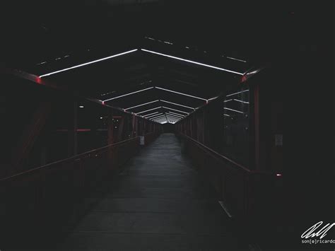 Download wallpaper 1024x768 bridge, tunnel, neon, glow, dark standard 4 ...