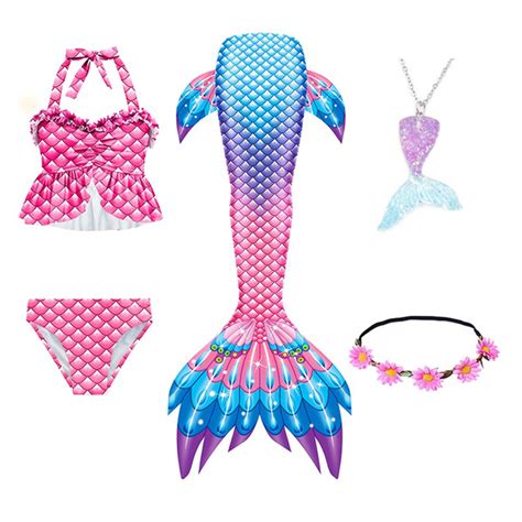 Girls Mermaid Tail Cosplay Costume Dresses Child Kids Mermaid Halloween ...