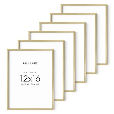Haus and Hues Set of 6 Gold Frames 12x16 - Gold Gallery Wall Frame Set ...