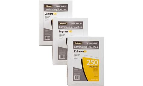 Fellowes A4 Laminating Pouches, Gloss, 160 Micron (2 x 80 Micron), Pack ...