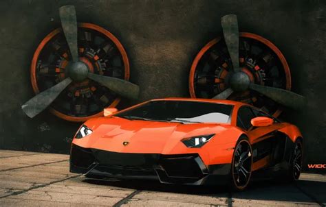 Download wallpaper Lamborghini, Lamborghini, Orange, Orange, Supercar ...