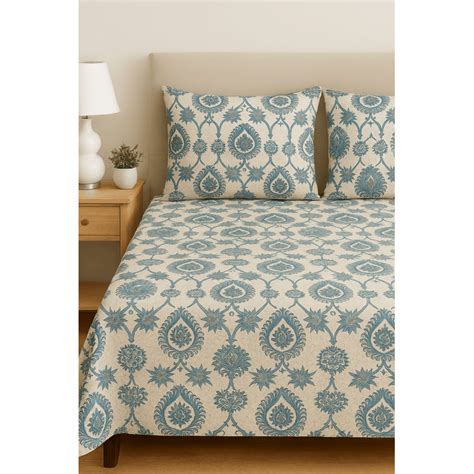 Buy Super King Size Glace Cotton Printed Bedsheet Online - 99Wholesale ...