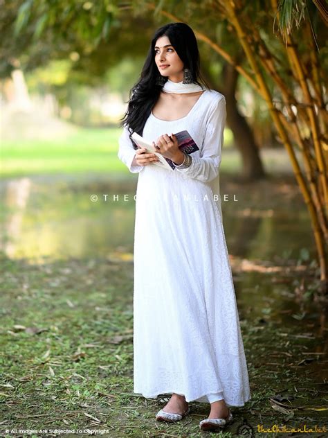 Sukhmani Gambhir White Sidra Viscose Chikankari Anarkali