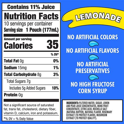 Capri Sun Lemonade Kids Juice Drink - 10 ct Box, 6 fl oz Pouches ...
