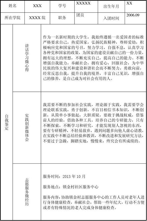 2014年度南京林业大学团员教育评议登记表_word文档免费下载_文档大全