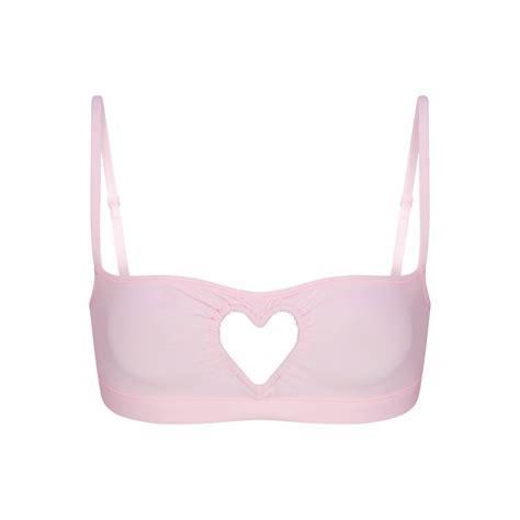 COTTON JERSEY HEART SCOOP BRALETTE | CHERRY BLOSSOM