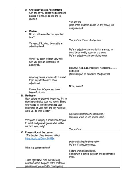 Image result for Class Objectives Examples for Grammar Lesson