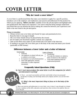 general cover letter no specific job Forms and Templates - Fillable ...