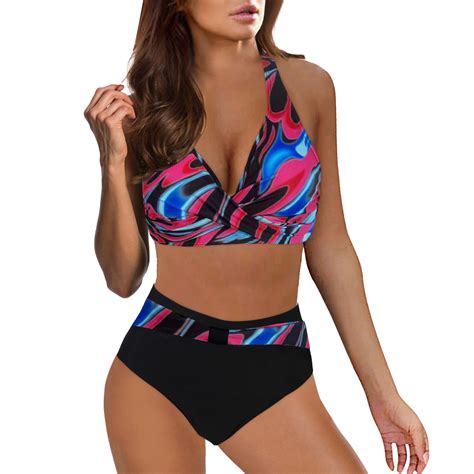 TAIAOJING Women's Bikini Sets High Waisted Bathing Suits New Split Body ...