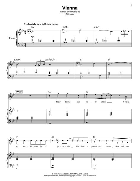 Vienna Sheet Music | Billy Joel | Keyboard Transcription