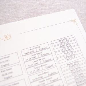 Buy Family Tree Chart Fillable Template for 6 Generations, Ancestor ...