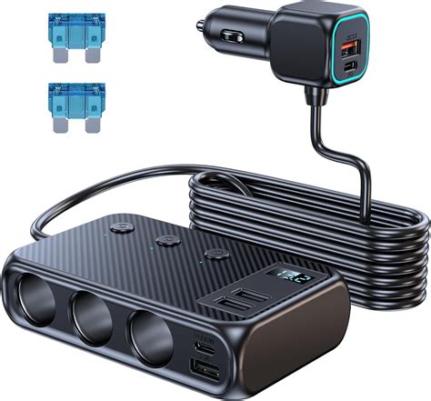 Car Cigarette Lighter USB Charger, 9 in 1 Cigarette Lighter Adapter ...