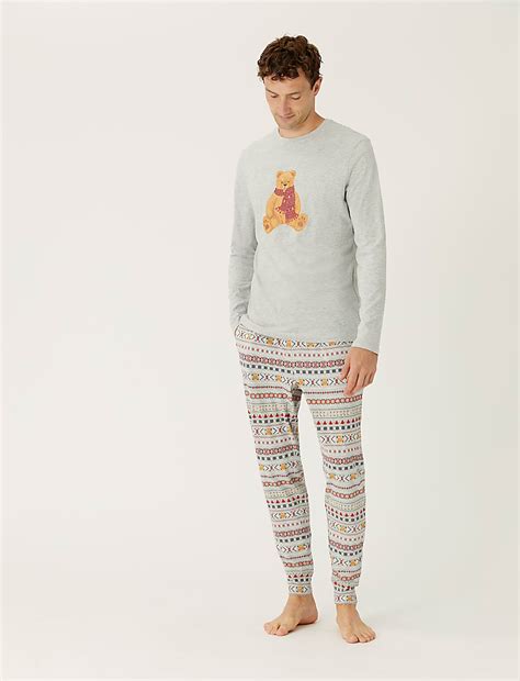 Buy Men's Spencer Bear Family Christmas Pyjama Set at Marks & Spencer