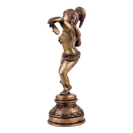 Handmade Antique Finish Brass Dancing Krishna Statue