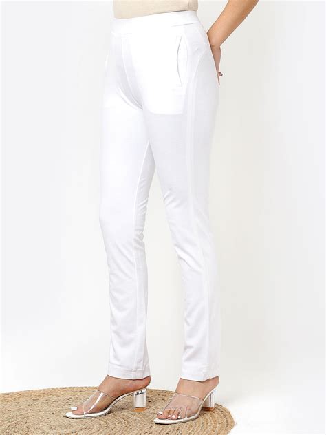 White Regular Plain Pants-HP0169-10 – Lakshita