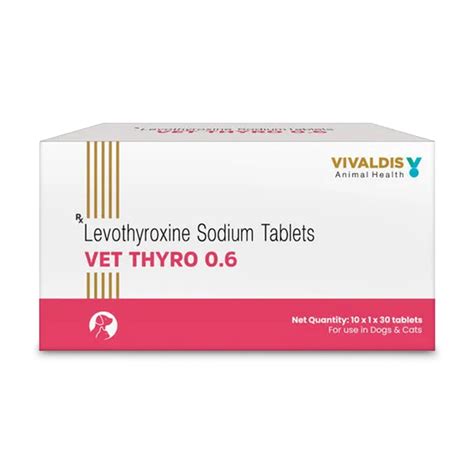 Vivaldis Vet Thyro 0.6 (Levothyroxine sodium) Tablets for Dogs and Cat ...