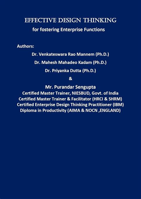 Effective Design Thinking: Fostering Enterprise Functions eBook ...