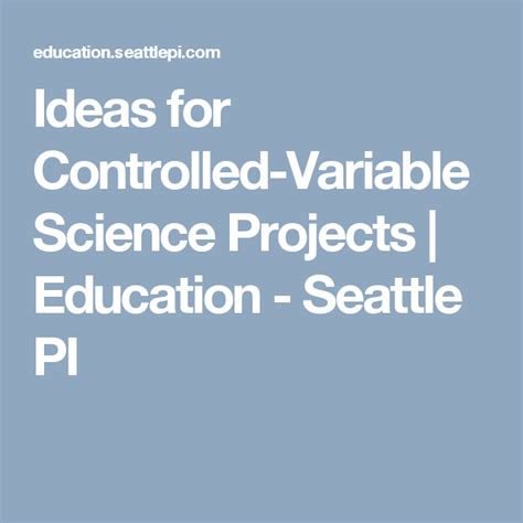 Image result for Science Projects Ideas for the 3 Variables in Science