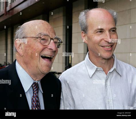 ** FILE ** Roger Kornberg, right, of Stanford University, smiles with his father, Arthur ...