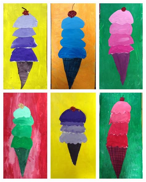 Exploring Art: Elementary Art: 3rd Grade Tint/Shade Ice Cream Cones ...