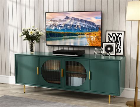 Snapklik.com : ARTPOWER Modern TV Stand For TVs Up To 70+ Inch, Glass ...