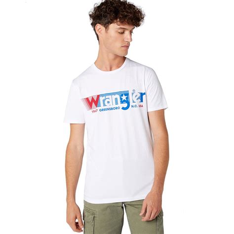 WRANGLER Men's Retro Stars & Stripes Logo T-Shirt in White