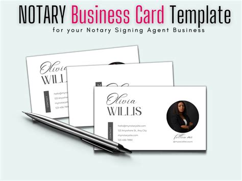 Notary Business Card Template Notary Notary Public - Etsy