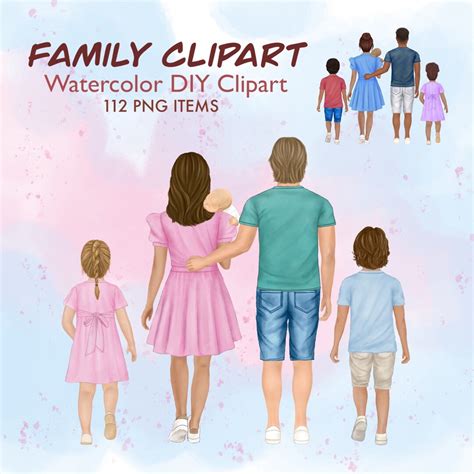Family Clipart. Mother’s Day Clipart. Mom Dad Kids. Portrait Creator ...