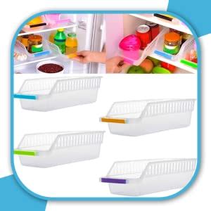 Angel Bear Fridge Shelf Organiser Rack Space Saver Food Storage Basket ...