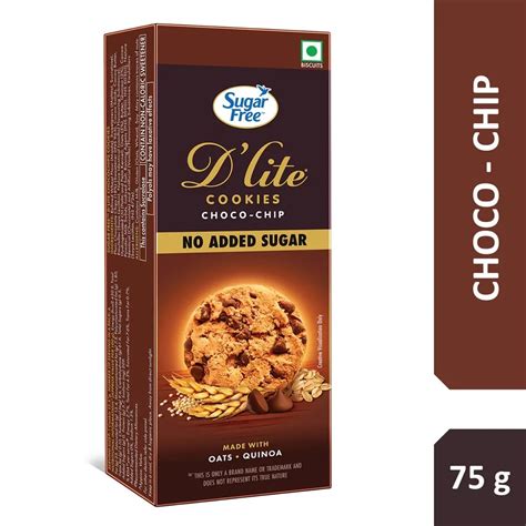Buy Sugar Free D'Lite Choco Chip Cookies, 75 gm | 19 Minutes Delivery ...