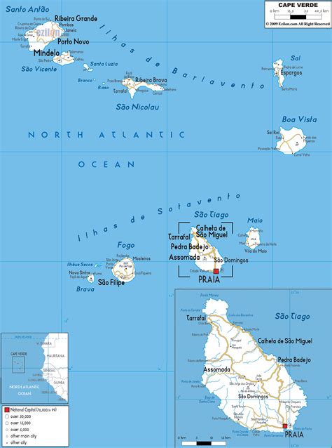 Detailed Clear Large Road Map of Cape Verde - Ezilon Maps