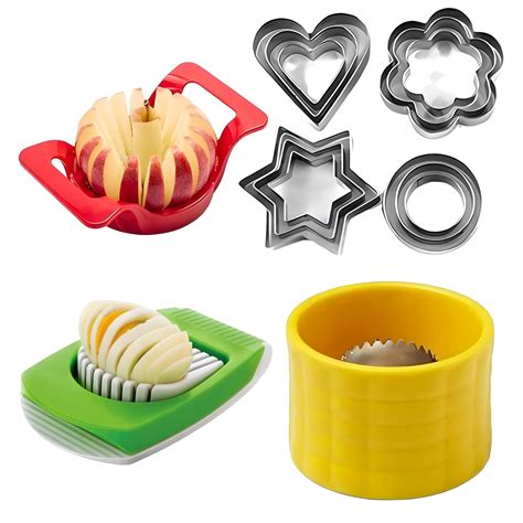 TRADETEX Apple Slicer, Corer, Cutter 12 Pieces Cookie Cutter Egg Slicer ...