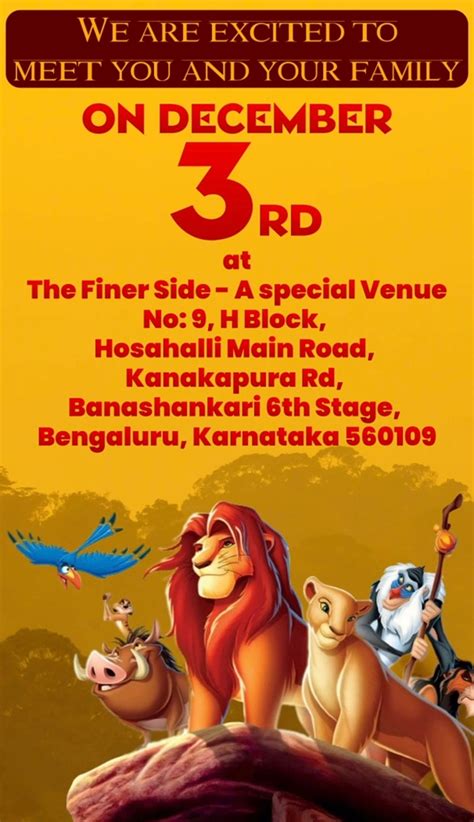 Lion King Theme E-Video Invite | Theme Based Video Invites – Party ...