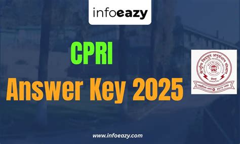 CPRI Answer Key 2025 Out for Assistant, Technician, and Other Post