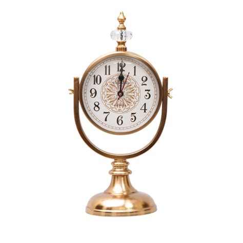 Standing gold clock with swing adjustable clock head – Nishorama
