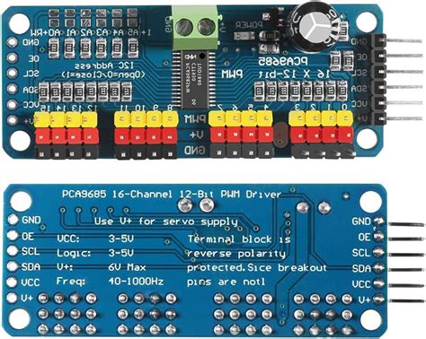 Buy Dorhea PCA9685 16 Channel 12 Bit PWM Servo Driver Board IIC ...