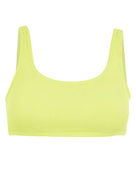 Buy Ribbed Padded Scoop Neck Bikini Top at Marks & Spencer