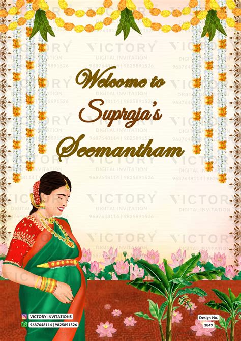 Seemantham Baby Shower Welcome Standee design in english language with ...