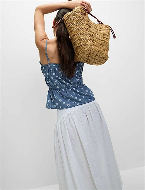 Buy Pure Cotton Floral Tie Front Cami Top at Marks & Spencer