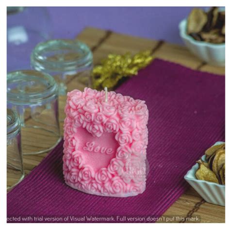 Love Rose Design Scented Decorative Love Candle Pink Colour ...