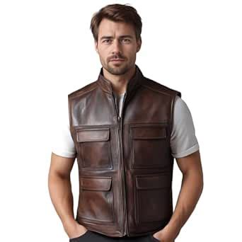 Urbanhides Falcon Craft Heavy Duty Genuine Leather Biker Vest for Men ...
