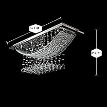Buy CRYSTA WORLD K9 Crystal Chandelier Light Fixture Modern Flush Mount ...