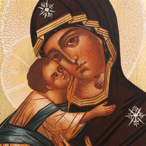Painted icon, Our Lady of Vladimir, Russia, 21x17cm | online sales on ...
