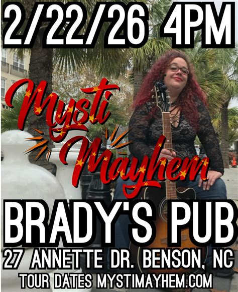 Brady’s Pub In Benson, NC Presents Mysti Mayhem, Brady's Pub & Sports ...